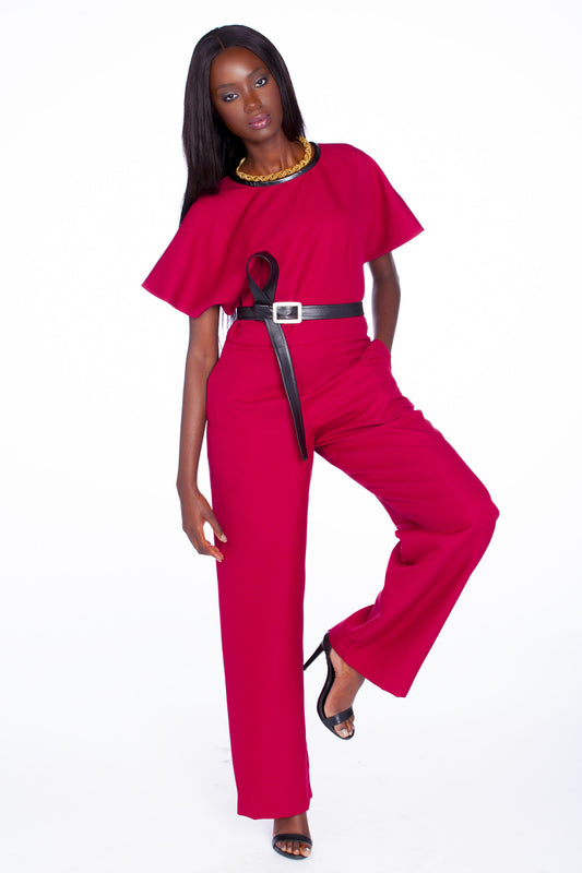 Cap-Sleeve Jumpsuit